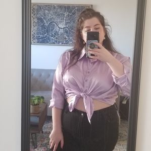 Satin button down oversized